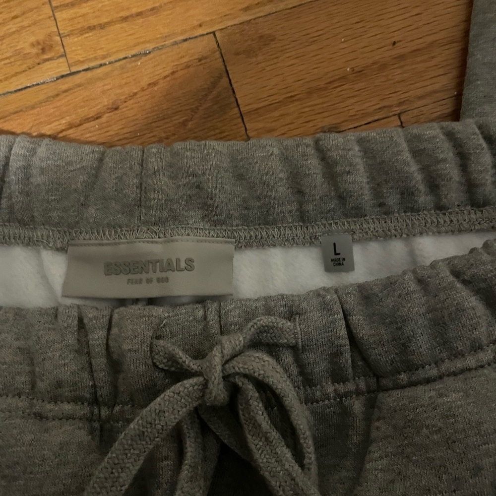 Essentials Light Grey Drawstring Sweatpants - image 3